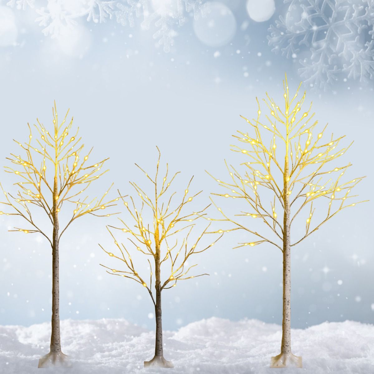 Coast Verlichte Kunstmatige Berkenboom - 72 Warm Witte LED-Lampjes - 150 cm Hoog - Wit