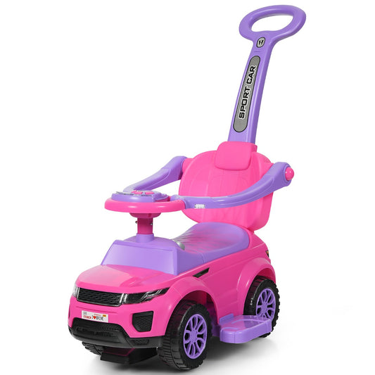coast 3-in-1 Loopauto - 89×43×84 cm - Roze - Duwauto - Loopwagen