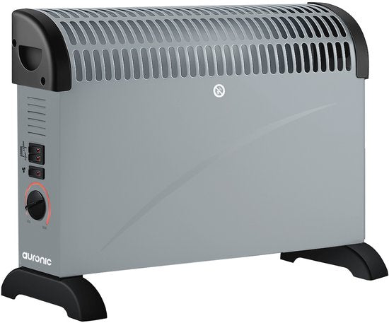 Auronic Elektrische Convectorkachel - 750/1250/2000 Watt - Met Ventilator - Verwarming - Ventilatorkachel - Grijs