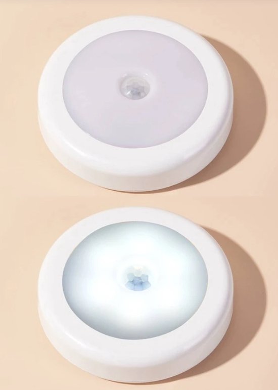 SGD LED Lamp met Bewegingssensor – Draadloze Nachtlamp op Batterijen – Compact Wandlampje 8×8×1,8 cm