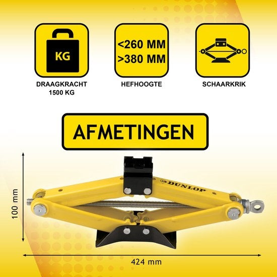 Dunlop Krik - Mechanisch - Hefvermogen 1,5 Ton - Lifthoogte 26-38 cm
