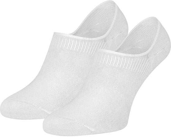 Basset - Unisex Invisible Bamboo Footies - 2-Pack - Maat 35/38 - Wit