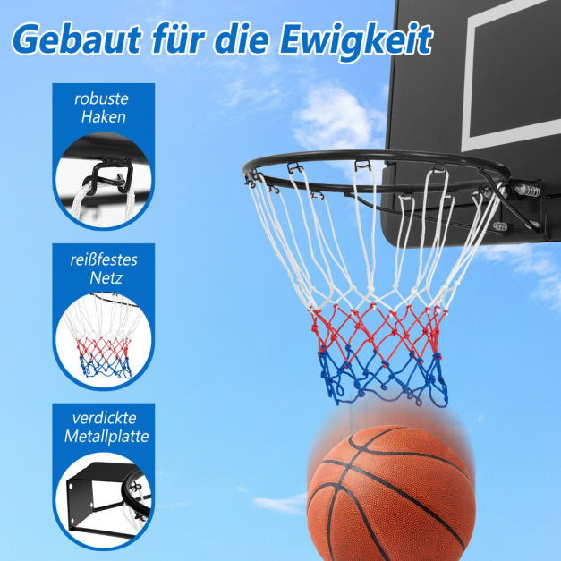 Coast Basketbalring - Metaal & Polyester - Ø45cm - 58 x 48 x 10 cm - Zwart