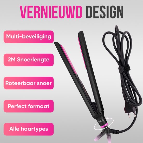 Strex Stijltang Krultang 2-in-1 - Keramische Stijltang voor Kort & Lang Haar - 120-230°C