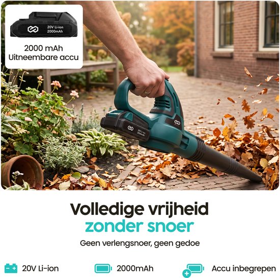 Infinity Goods Accu Bladblazer 20V - Blazer - 280 km/u Luchtsnelheid - Incl. Accu - Extra Krachtig