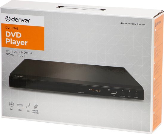 Denver DVD-speler met HDMI - Ondersteunt FULL HD - CD-speler - Dolby Digital-decoder - USB / Scart - DVH1245 - Zwart