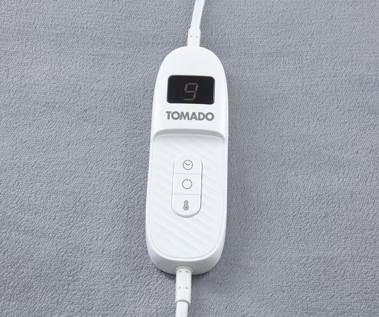 Tomado TEB1802G - Elektrische boven deken - omslagdeken - Superzachte fleece stof - 180 x 130 cm