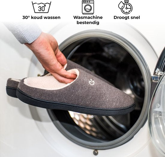 Pantoffels Heren - Sloffen - Maat 40/41 - Grijs - Anti-slip - Comfeet