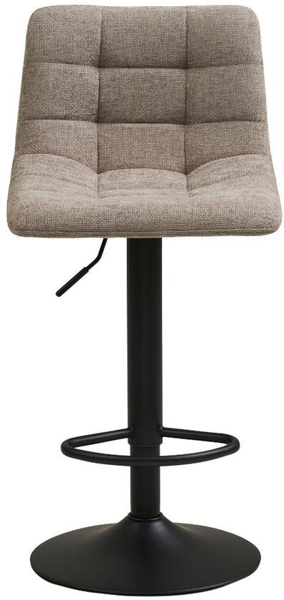 Anea Barstoel – In Hoogte Verstelbaar – Stoffen Zitting met Metalen Frame – Modern Design - Grijs