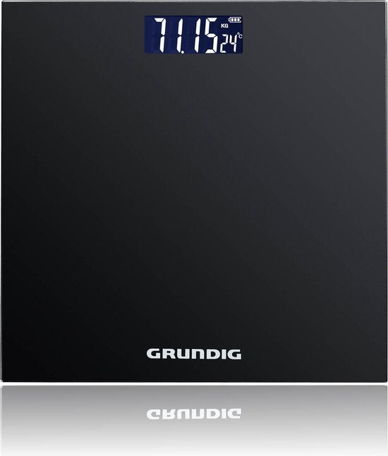 Grundig Weegschaal - Digitale Personenweegschaal - 50 Gram Nauwkeurig - 2 tot 180 Kilo - Zwart
