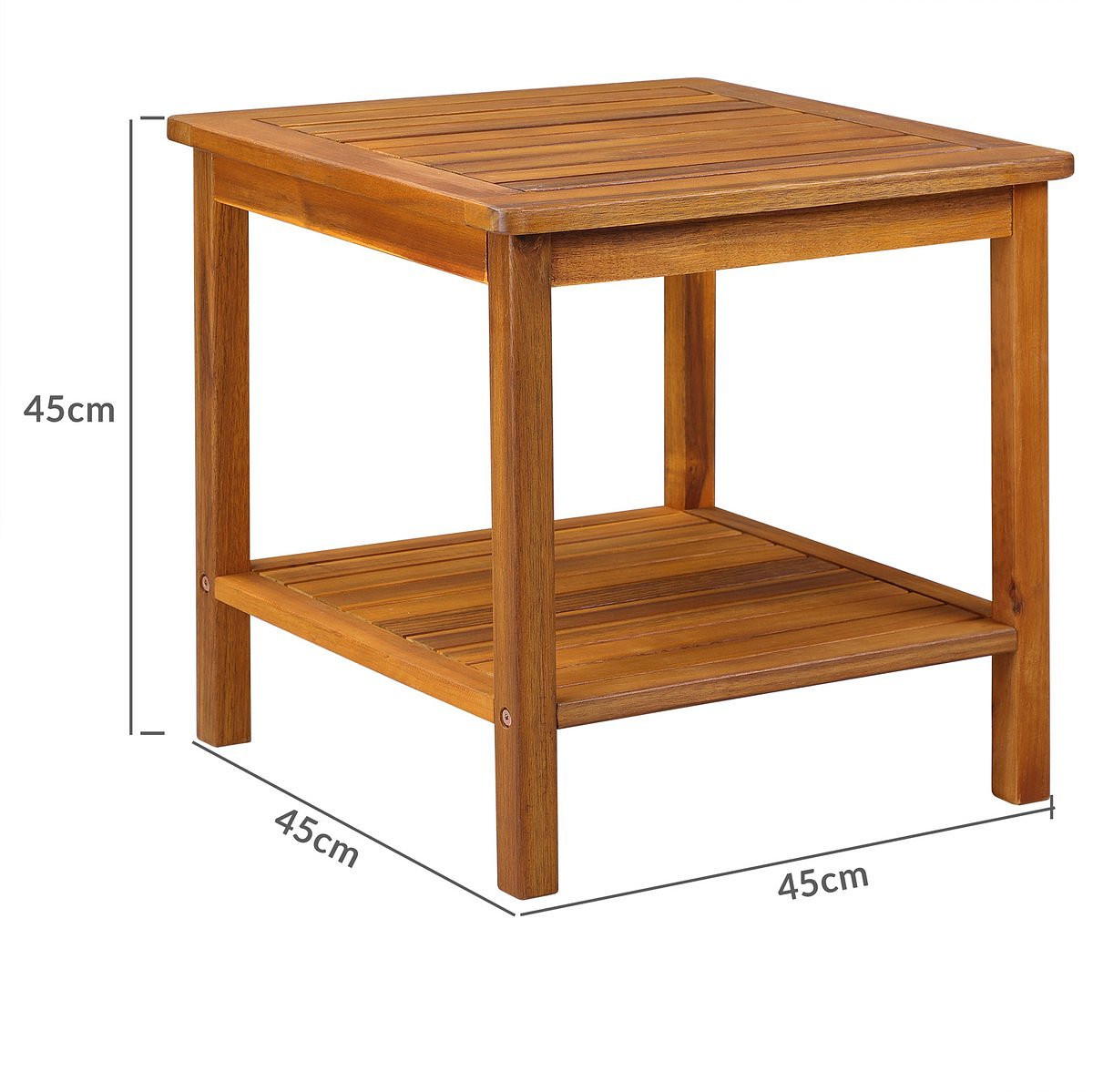 Casaria Bijzettafel Washington Acaciahout - Bruin - 45x45x45 cm