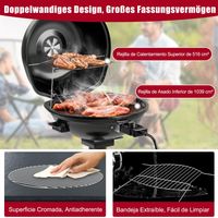 Northix Elektrische Barbecue 1600 W - Grilloppervlak van 1038 cm² - Met Warmhoudrooster en Antiaanbakrooster - 52 x 44 x 82 cm - Zwart