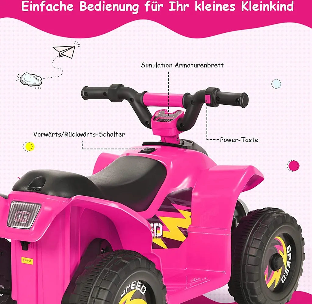 Coast Stroller Mini Electroquad 6V - Elektrische Kinderquad Roze - 75 x 50 x 45 cm - 2,8-4,6 km/u