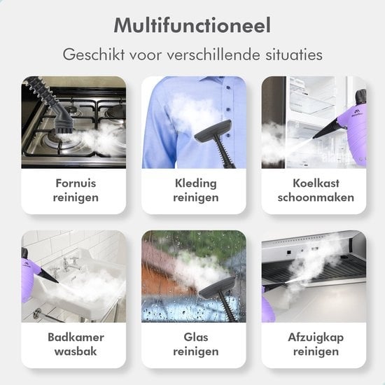 Motionflow 14-in-1 Stoomreiniger - Handstoomreiniger voor kleding - 1150 Watt handstomer - Stoomapparaat vloer, bank & tapijt - Vlekkenreiniger - Tapijtreiniger - 450 ML - 14-Delige accessoires Set