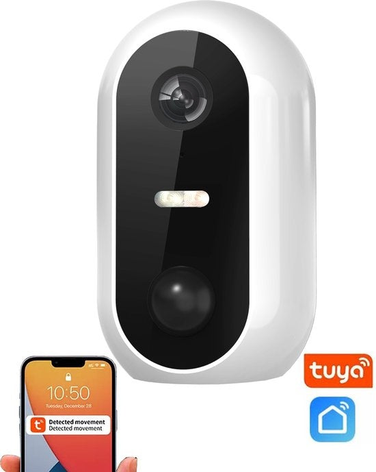 Denver Beveiligingscamera Draadloos Buiten - Camera met Nachtzicht - Tuya App - WiFi - Full HD - 1080P - Bewegingsdetectie - Makkelijk te installeren - IOB209 - Wit