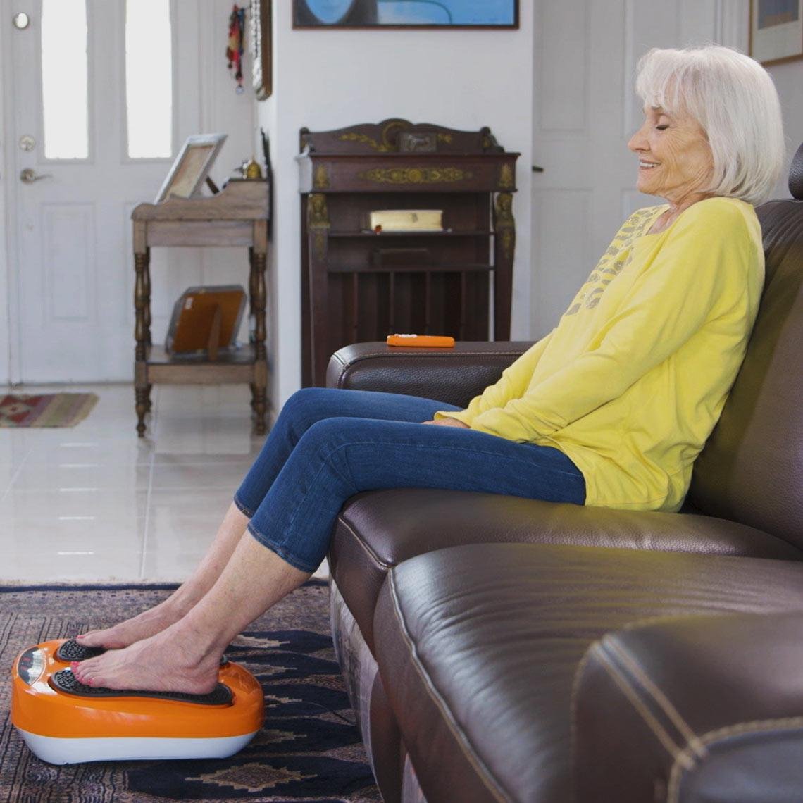 VibroLegs Voetmassageapparaat - Oscillatie & Acupressuur - Afneembare Siliconen Pads - Inclusief Afstandsbediening