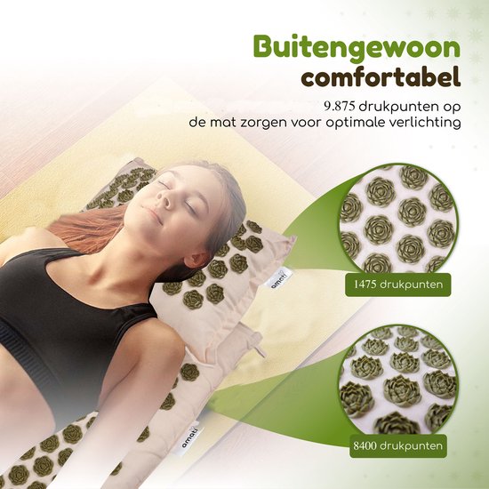 Amati Blue Lotus Spijkermat - Incl. Kussen en Accessoires - Beige