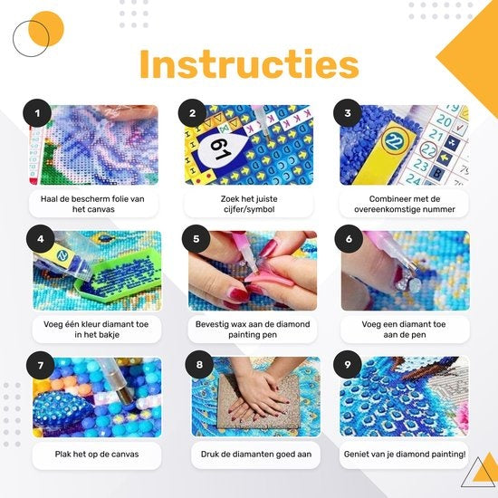 Rubye® Diamond Painting Volwassenen - Diamond Painting Kinderen - Diamond Painting Pakket Volledig - Vogels & Bloemen - 40x30cm
