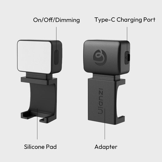 Ulanzi LM001 Mini Light videolamp - magnetisch - voor DJI Osmo Pocket 3 - compact en licht