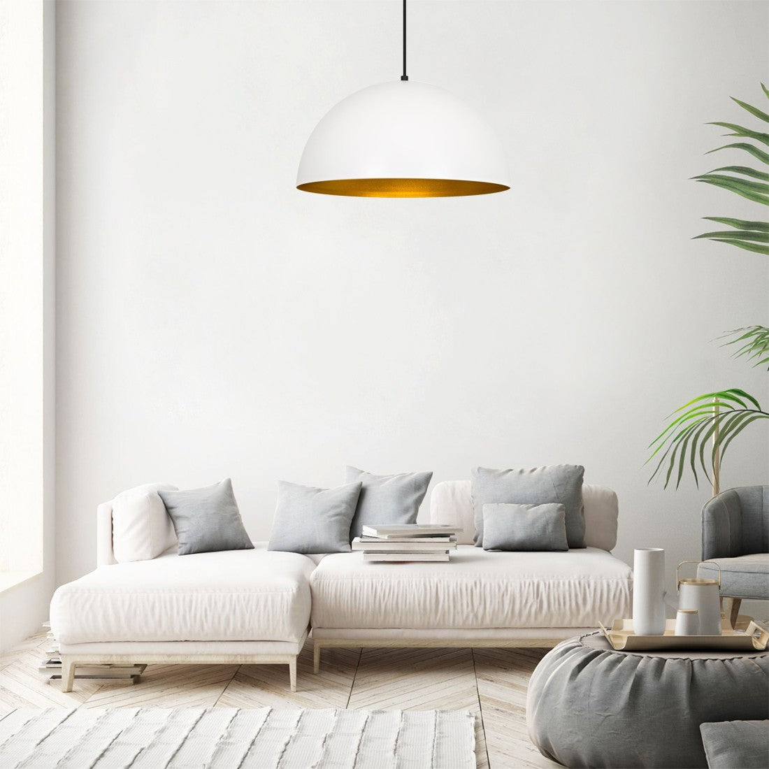 Opviq Hanglamp Sivani - Ø 50 cm - Witgoud