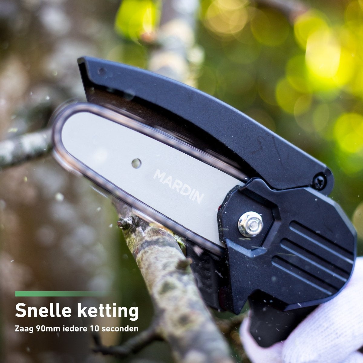 Mardin Mini Kettingzaag – Snoeizaag – 2 Accu’s – Incl. Koffer - Zwart