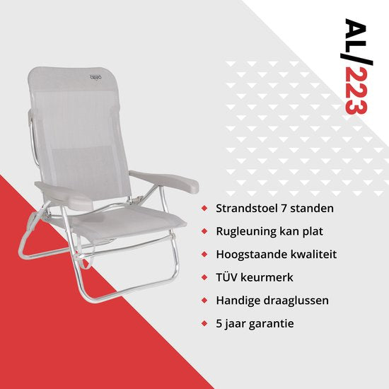 Crespo - Strandstoel - AL/223 - Licht grijs