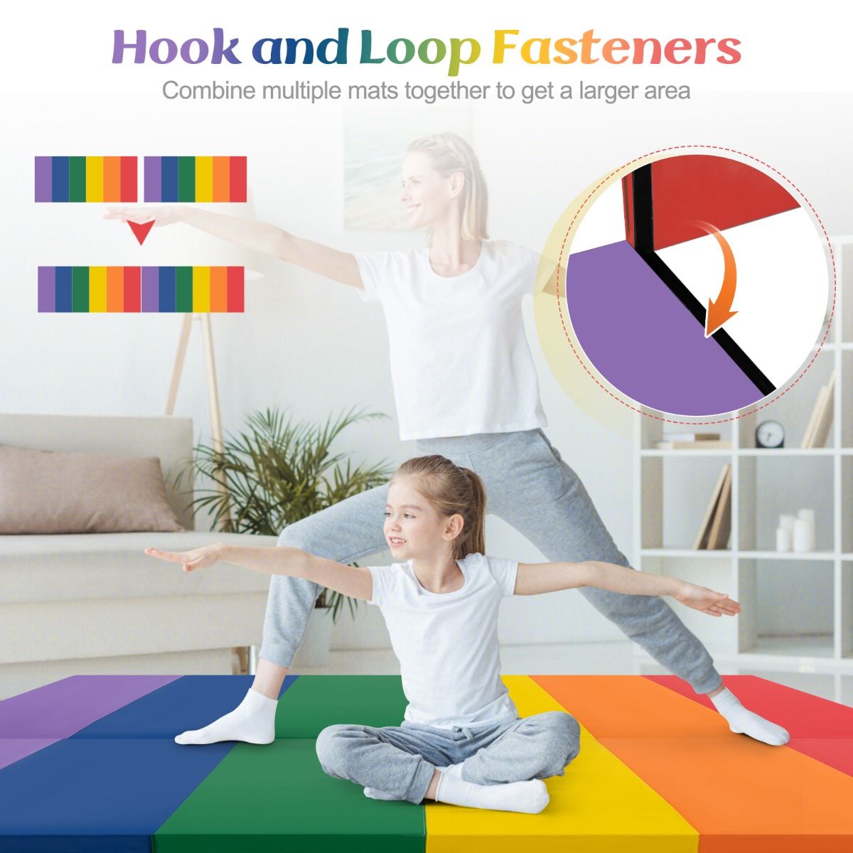 Coast Opvouwbare Turnmat - 3-voudig inklapbaar - 180 cm turnmat - multicolor