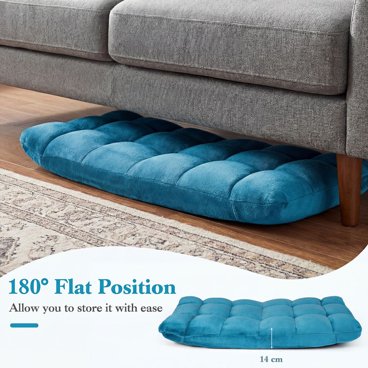 Coast Opvouwbare Tatami-ligstoel - 14 standen verstelbare rugleuning - schuim met hoge dichtheid - marineblauw
