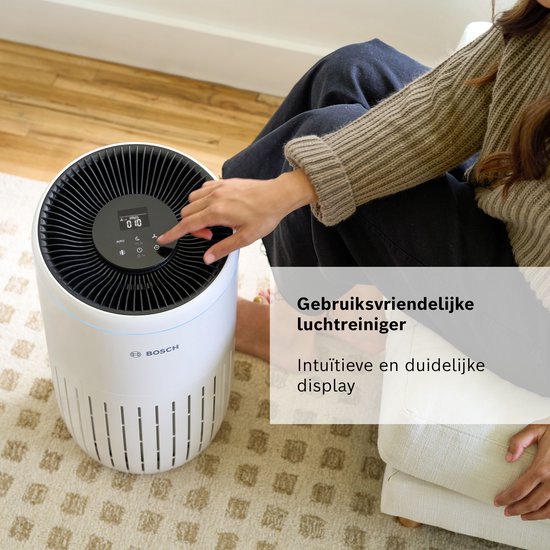 Bosch Air 2000 Luchtreiniger tot 37,5 m² - Verwijdert efficiënt het Vuil met HEPA Filter, Smart Sensor, Stille Modus - voor Allergische Mensen
