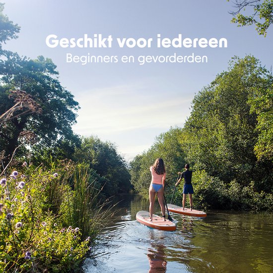 LifeGoods PaddlePro SUP Board - met Zitje - Opblaasbaar Paddle Board - Complete Set - Max. 135KG - 320x81cm - Wit/Oranje