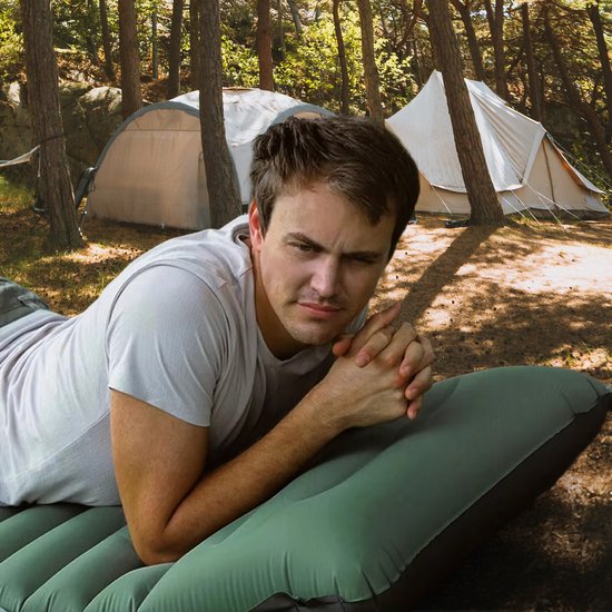 Ever Trex Slaapmat Comfort - 193x70x10cm - Ingebouwde Pomp - 1 Persoons - Camping Matras - Zelfopblaasbaar - Groen