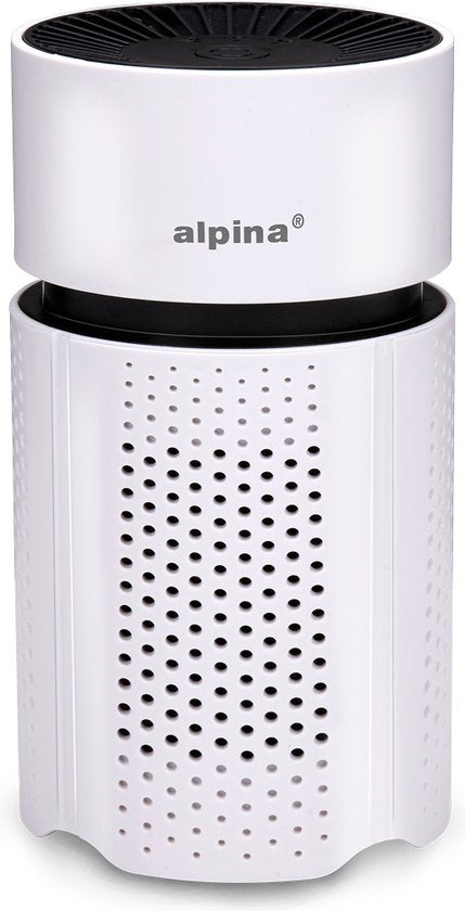 alpina Mini Luchtreiniger met HEPA Filter H13 - Air Purifier met Ionisator voor Ruimtes 6m2 - Lucht Reiniger met USB voor Binnen en Onderweg - Air Cleaner 1.5W - Wit