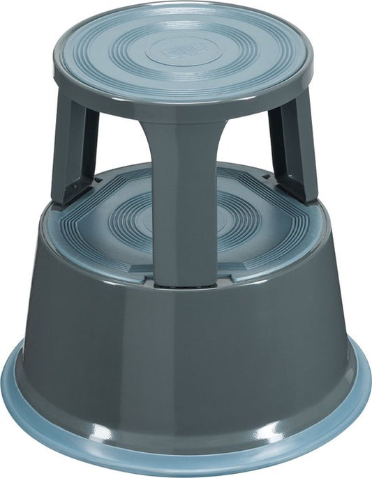 BRASQ Opstapkrukje Premium Grijs - Draagvermogen 150 kg - Opstapkruk - Olifantenvoet - Kantoorkruk - Roltrap - Kruk - Metaal