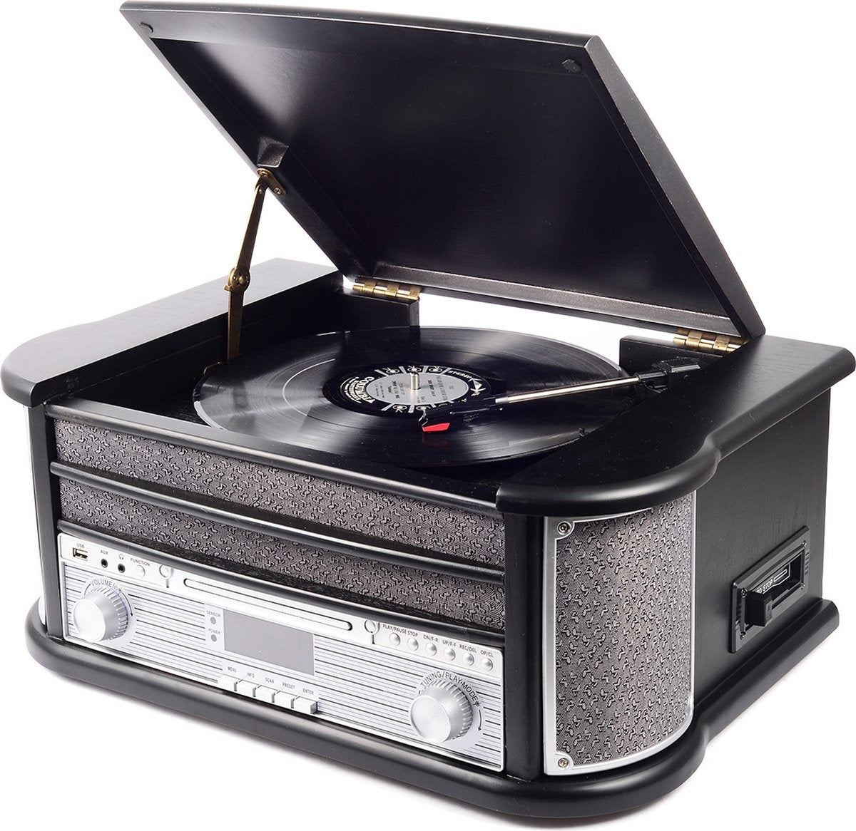 Denver Retro Platenspeler - Ingebouwde Speakers en Versterker - DAB Radio - Radio CD Speler - MRD51 - Hout