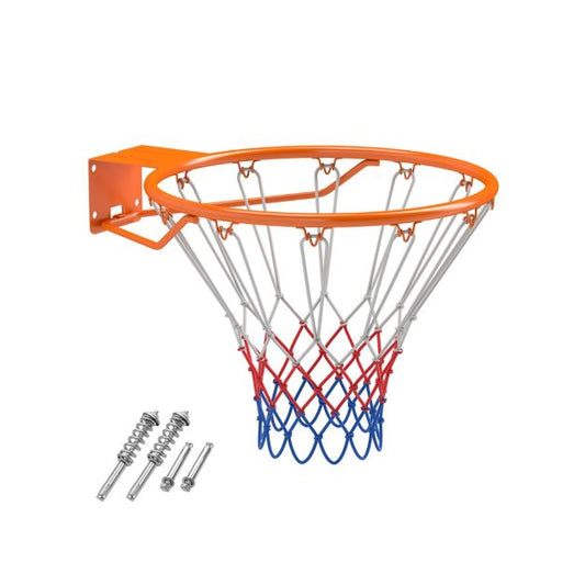 Coast 45 cm Basketbalring met Net voor Alle Seizoenen aan de Muur Bevestigde Basketbalstandaard met Dubbele Veren