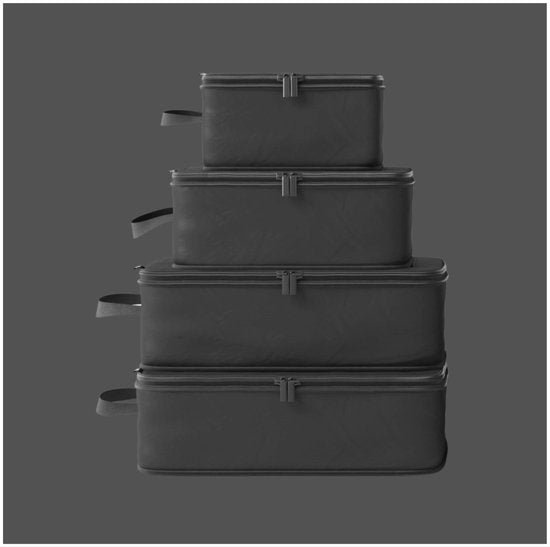 ONYX Compressie Packing Cubes - 5 stuks - Koffer Organizer Set - Compressie rits - Voor koffers en tassen - Bagage & Backpack Compression - Zwart