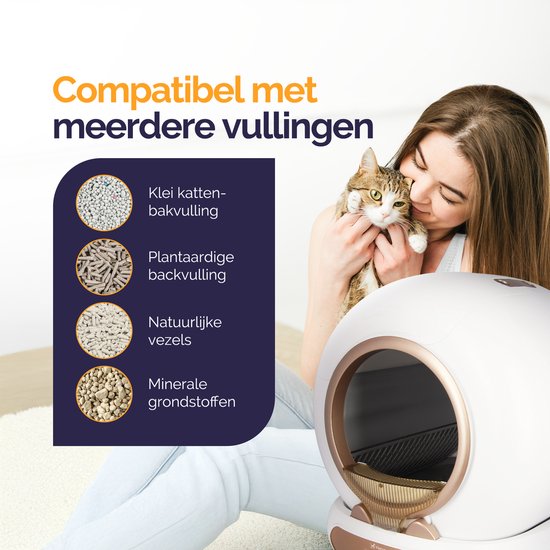 Viervoeter Fresh 3 - Automatische Kattenbak – Zelfreinigend – Bedienen via App – 65L - incl matje en 3 rollen opvangzakjes