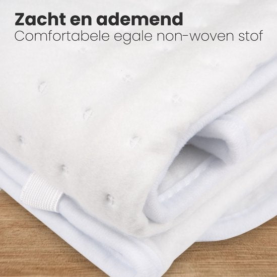 Auronic Elektrische Onderdeken - 2 Persoons - 160x140cm - met Hoekelastieken en 2 Controllers - Wit