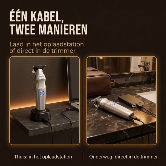 Tondeuse Mannen Hoofdhaar - Trimmer Set voor Hoofd en Baard - Baardtrimmer en Haartrimmer - USB C
