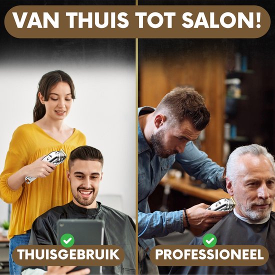 Professionele Draadloze Tondeuse – Haar- & Baardtrimmer – Barber Clipper – Kappersset
