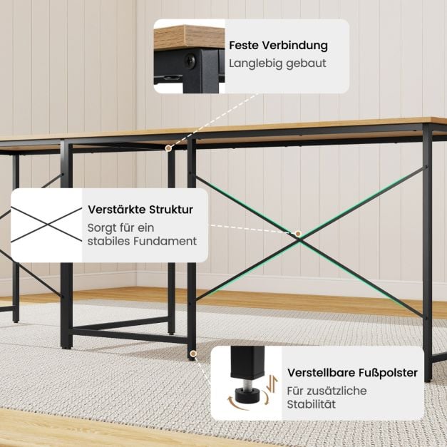 Coast L-vormig Hoekbureau – Ombouwbaar tot 240 cm – Monitorstandaard – Naturel