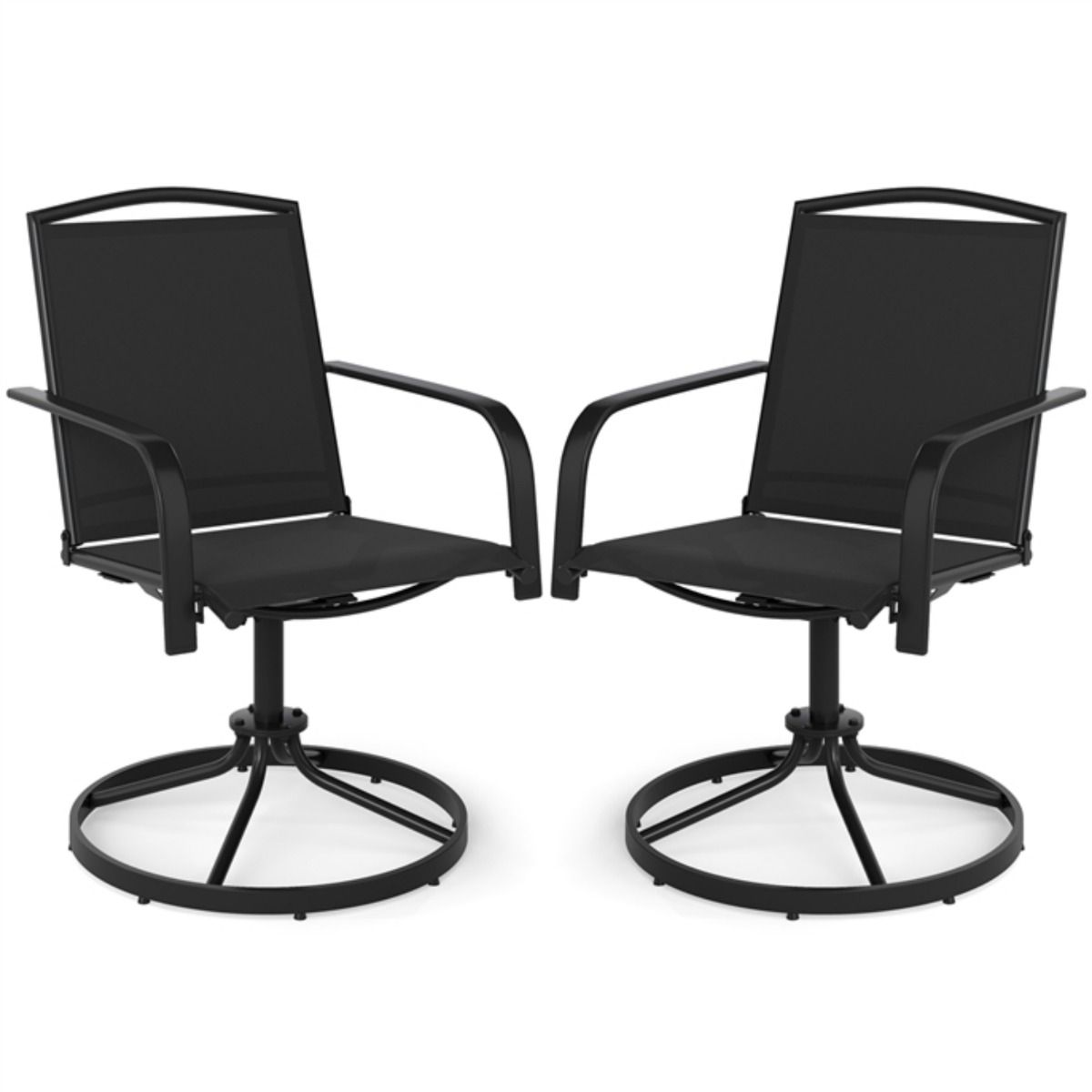 Coast 2-delige set draaibare schommelstoelen - hoge rugleuning - ergonomisch ontwerp - koffie