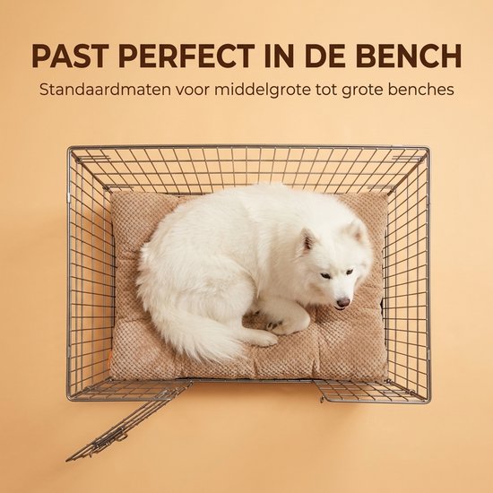 Hondenkussen 100 x 70 cm - XXL Benchkussen - Bruin Hondenbed - Groot Dierenkussen - Luxe Hondenmat