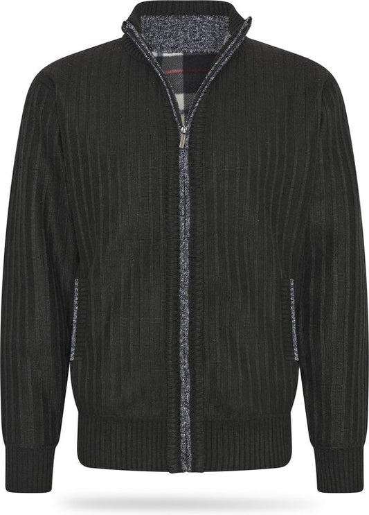 Cappuccino Italia - Heren Sweaters Gebonden Jas Zwart - Zwart - Maat XXL