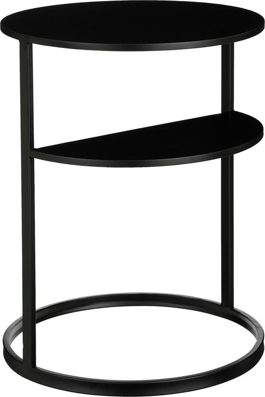 Mica Decorations Noah Bijzettafel - H58 x Ø45 cm - Metaal - Zwart