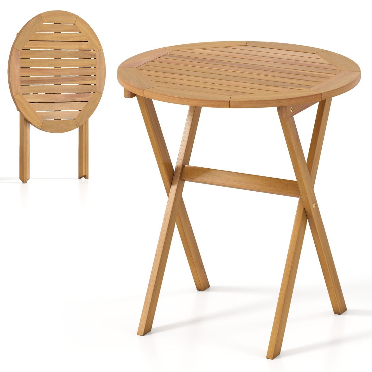 Coast ronde tuintafel - opvouwbaar - acaciahout - 67 cm - naturel