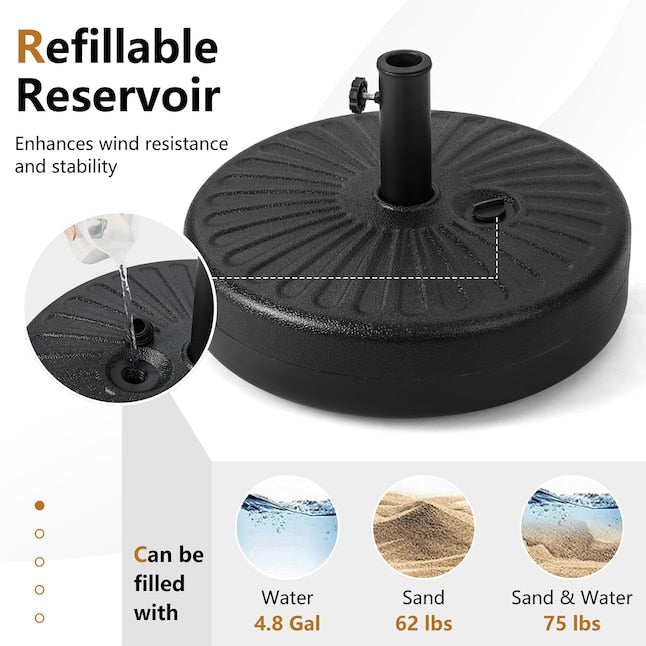 Coast Parasolvoet - Vulbaar - Ø51 cm - Max. 35 kg - Zwart