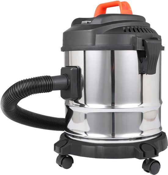 Fuegobird - Electric wet and dry vacuum cleaner - krachtig 2000W - Grote capaciteit 18 L - 4m cord - Blower connection - 7 accessoires - 1.6 m plastic hose - HEPA filterl - Bouwstofzuiger - RVS zuiger