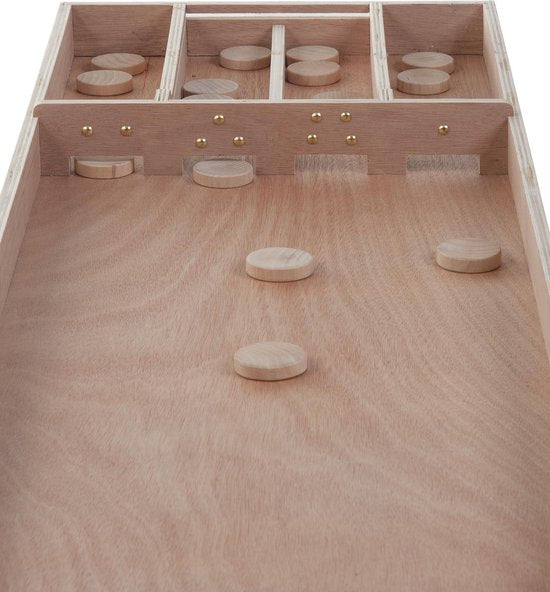 Sjoelbak Wedstrijd Hout 200 cm – Inclusief 30 Sjoelstenen – Houten Multiplex Shuffleboard voor Thuis & Recreatie – Gezelschapsspel – Longfield