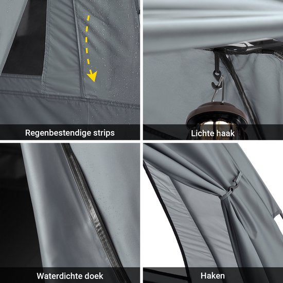 SoBuy OGS32-II-L-HG Opblaasbare Camping Tent - Grijze Textiel 193x145cm